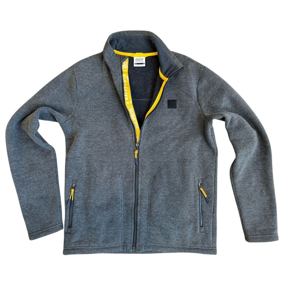 OXBOW Full Zip Up Fleece Jacket Pullover Men's Medium Gray Long Sleeve Gorpcore